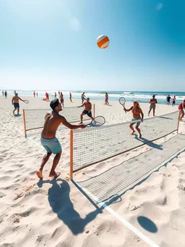 beach tennis and frescobol